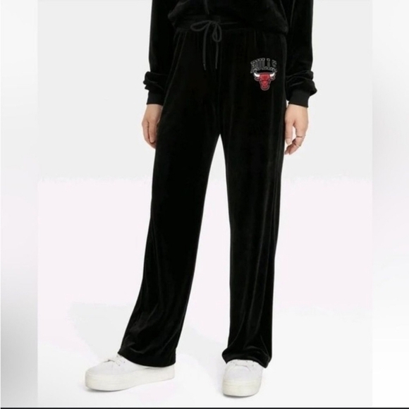 NBA Pants - Black Velour Drawstring Pants